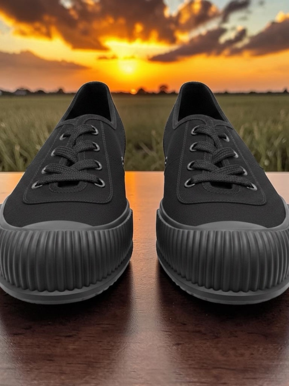 Prada Women's Matte Black Low-Top Sneakers